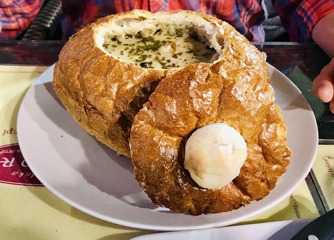 Żurek in a bread bowl